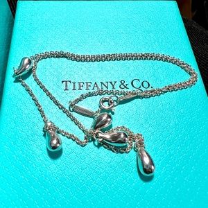 Tiffany & Co. 5 Teardrop Charm Necklace 16" Silver 925